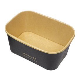Black Rectangular Container 1000 ml 17,3x12,1x7,1cm (300 Units)