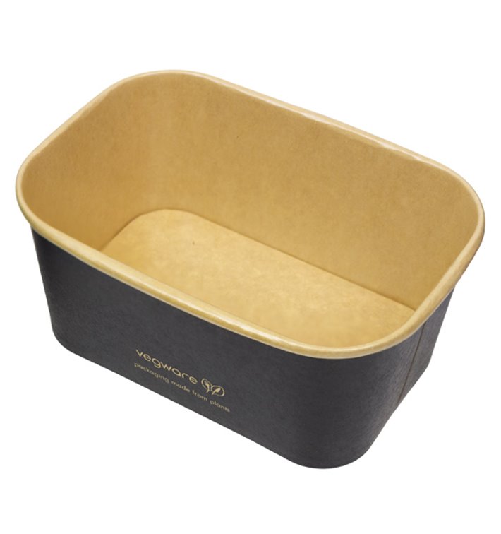 Black Rectangular Container 1000 ml 17,3x12,1x7,1cm (300 Units)