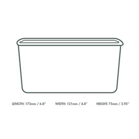 Black Rectangular Container 1000 ml 17,3x12,1x7,1cm (300 Units)