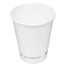 White "Go Green" Paper Cup 7Oz/210ml Ø7,0cm (1.000 Units)