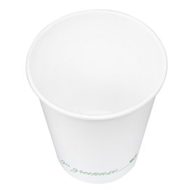 White "Go Green" Paper Cup 8Oz/240ml Ø8,0cm (50 Units)