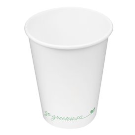 White "Go Green" Paper Cup 9Oz/280ml  (50 Units)