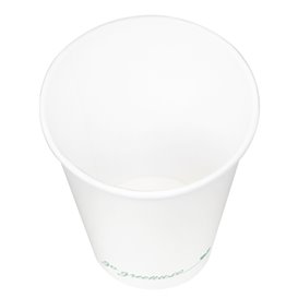 White "Go Green" Paper Cup 12Oz/360ml Ø9,0cm (1.000 Units)