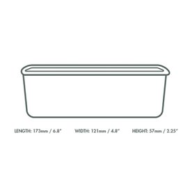 Black Rectangular Container 750 ml 17,3x12,1x5,7cm (50 Units)