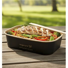 Black Rectangular Container 500 ml 17,3x12,1x4,3cm (300 Units)