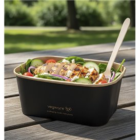 Black Rectangular Container 1000 ml 17,3x12,1x7,1cm (50 Units)