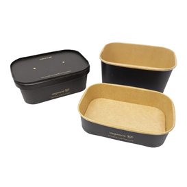 Black Rectangular Container 750 ml 17,3x12,1x5,7cm (300 Units)