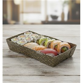 ''Waves'' Cardboard Sushi Tray 12x6,2cm (600 Units)