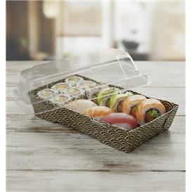 Plastic Lid for Sushi Container rPET 12x6,2cm (600 Units)