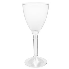 Reusable PS Wine Glass Clear Foot 2-P 180ml (40 Units)