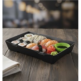 Black Cardboard Sushi Tray 16,5x11,5cm (400 Units)