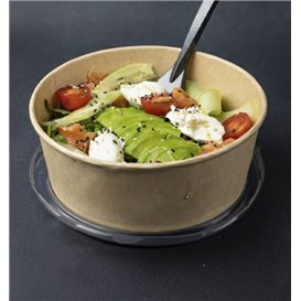 Paper Soup Bowl with Lid Kraft PP 1140ml Ø18cm (25 Units)