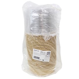 Paper Container Kraft-Kraft and RPET Lid 33Oz/1000 ml (25 Units)