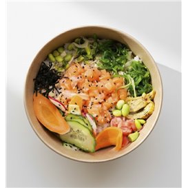 Paper Container Kraft-Kraft and RPET Lid 1140ml Ø18cm (25 Units)