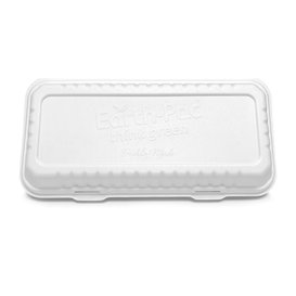 Sugarcane Hinged Container "Menu Box" White 32,4x15,3x6cm (50 Units)