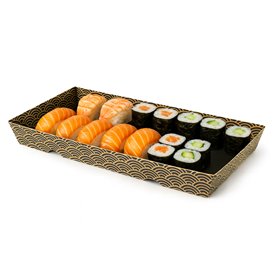 ''Waves'' Cardboard Container Sushi 21,5x13,5cm (400 Units)
