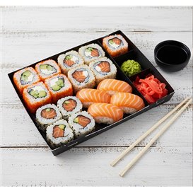Black Cardboard Sushi Container 26x19cm (200 Units)