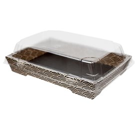 Plastic Lid for Sushi Container rPET 16,5x11,5cm (50 Units)
