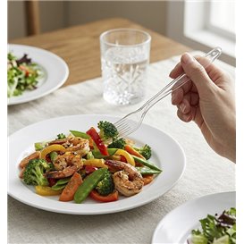 Reusable Fork in PS Transparent 18cm (480 Units)