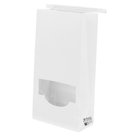 SOS Bag with Tin Tie and Window White 12+6x23,5cm (1000 Uds)
