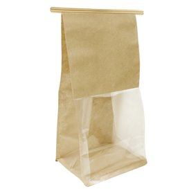 SOS Paper Bag and BOPP Display Window with Tin Tie 12+6x23,5cm (50 Uds)