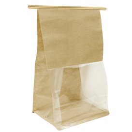 SOS Paper Bag and BOPP Display Window with Tin Tie 15+7x23cm (50 Uds)