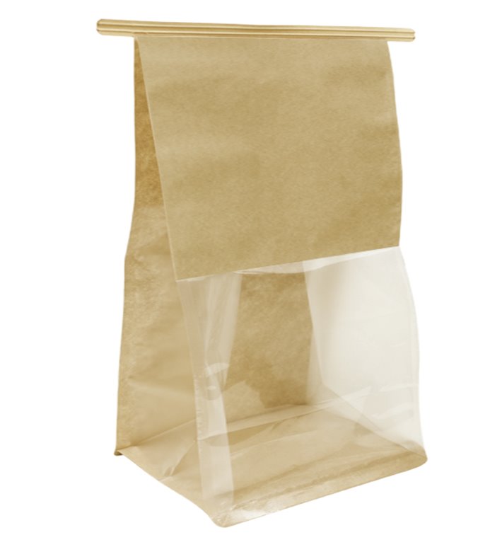 SOS Paper Bag and BOPP Display Window with Tin Tie 15+7x23cm (50 Uds)