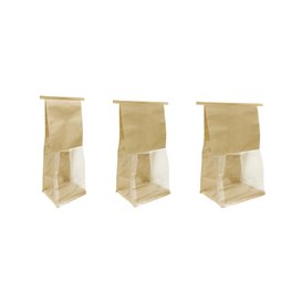 SOS Paper Bag and BOPP Display Window with Tin Tie 12+6x23,5cm (50 Uds)