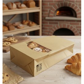 SOS Bag with Tin Tie and Window Kraft 12+6x23,5cm (1000 Uds)