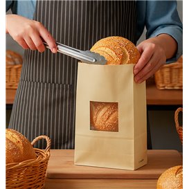 SOS Bag with Tin Tie and Window Kraft 15+7x23cm (50 Uds)