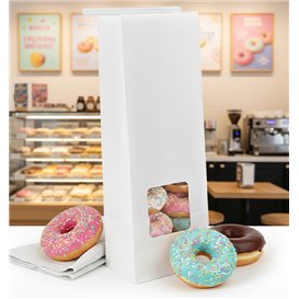 SOS Bag with Tin Tie and Window White 9+6x26cm (50 Uds)