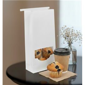 SOS Bag with Tin Tie and Window White 12+6x23,5cm (1000 Uds)