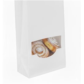 SOS Bag with Tin Tie and Window White 12+6x23,5cm (1000 Uds)
