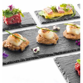 Plastic Tasting Platter Synthetic Slate PS 30x15,8cm (100 Units)