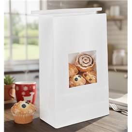 SOS Bag with Tin Tie and Window White 15+7x23cm (1000 Uds)