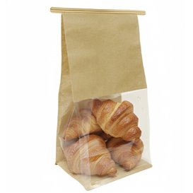 SOS Paper Bag and BOPP Display Window with Tin Tie 12+6x23,5cm (1000 Uds)