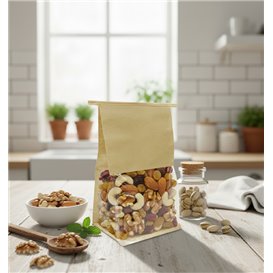 SOS Paper Bag and BOPP Display Window with Tin Tie 15+7x23cm (50 Uds)