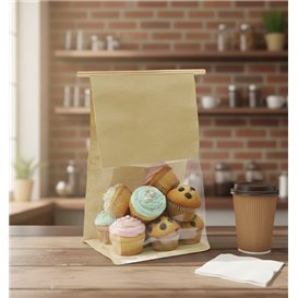 SOS Paper Bag and BOPP Display Window with Tin Tie 15+7x23cm (1000 Uds)