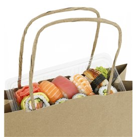 Paper Bag with Handles Kraft 115g/m² 18+8x24cm (250 Units)