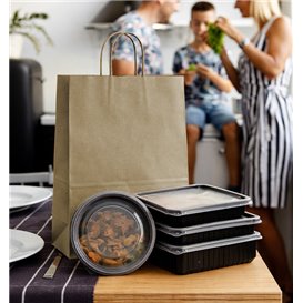 Paper Bag with Handles Kraft 115g/m² 24+11x32cm (250 Units) 