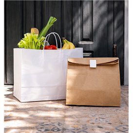 Paper White Bag with Twisted Handles 80 g/m² 32+16x26cm (250 Units)