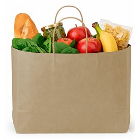 Paper Kraft Bag with Twisted Handles 80 g/m² 32+16x26cm (25 Units)