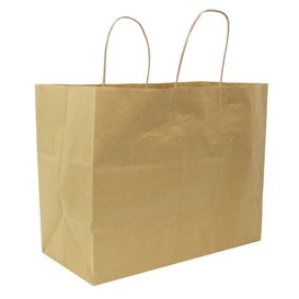 Paper Kraft Bag with Twisted Handles 80 g/m² 32+16x26cm (25 Units)