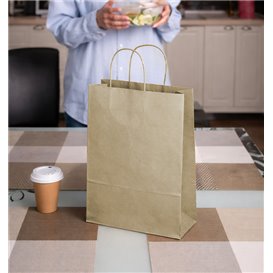 Paper Bag with Handles Kraft 115g/m² 35+16x44cm (200 Units)