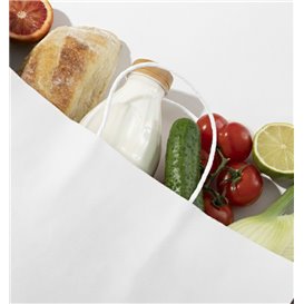 Paper Bag with Handles Kraft White 110g/m² 42+16x49cm (250 Units)