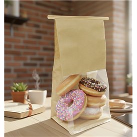 SOS Paper Bag and BOPP Display Window with Tin Tie 12+6x23,5cm (50 Uds)