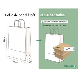Paper Bag with Handles Kraft 115g/m² 35+16x44cm (200 Units)