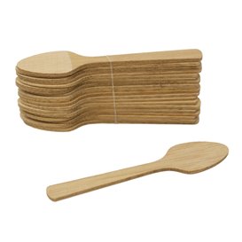Appetizer Spoons for Catering Bamboo 9 cm (100 Units)