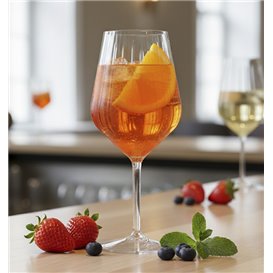 Flute Glass Low Foot "Kaleido" Tritan 470 ml (6 Units)