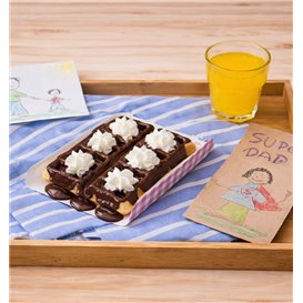 Paper Tray Waffles Pink 13,5x10cm (100 Units)  